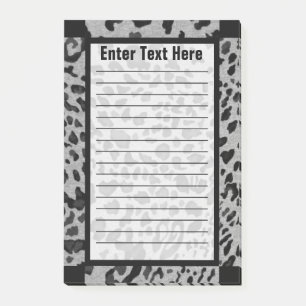 "Black & Grey Leopard" 4x6 LINED Post-it Notes