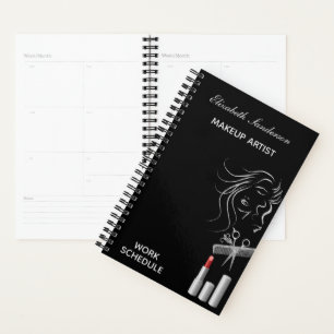 Black Grey Makeup Artists Stylist Planner