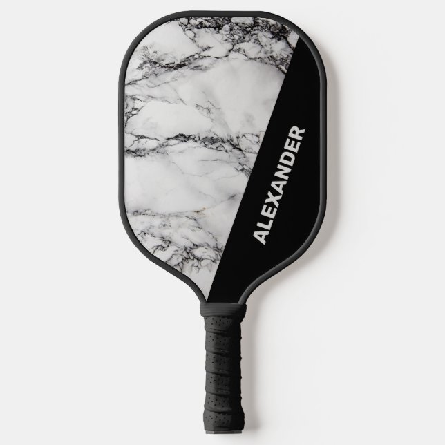 Black & Grey Marble  Pickleball Paddle (Front)