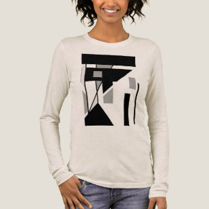 Black Grey MCM-inspired Geometric Shapes Abstract Tri-Blend Shirt