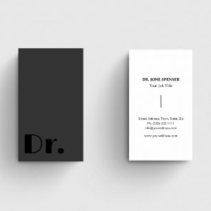 Black & Grey Medical Doctor Physician Healthcare  Business Card