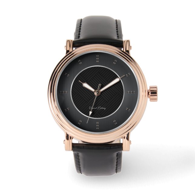Black Grey Metallic Luxury Watch (Front)