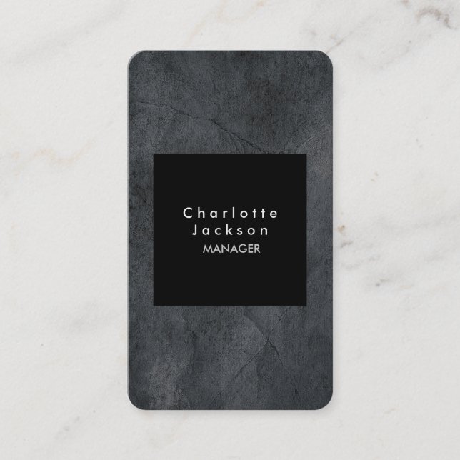 Black Grey Modern Plain Professional Stylish Business Card (Front)