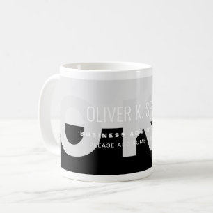 Black Grey Modern Professional Name Coffee Mug
