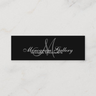 Black Grey Monogram Customisable Business Card