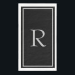 Black Grey Monogram Initials Custom Name Colour Napkin<br><div class="desc">Designed with text template for monogrammed initial which you can customise!</div>