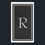 Black Grey Monogram Initials Custom Name Colour Napkin<br><div class="desc">Designed with text template for monogrammed initial which you can customise!</div>
