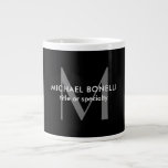 Black Grey Monogram Modern Minimalist Template Large Coffee Mug<br><div class="desc">Plain Minimalist Modern Designs. They're all simple,  attractive,  unique.</div>