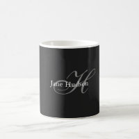 Black Grey Monogram Simple Plain Special Gift