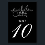 Black Grey Monogram Wedding Table Number Card<br><div class="desc">Black and White Wedding Table Number Cards with custom tray monogram. Design by Elke Clarke ©2008. Customise with your bride and groom names, newly weds last name, monogram initial and wedding date. Order one per table with each table number but still receive the bulk discount for total number ordered. Other...</div>