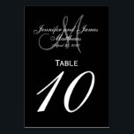 Black Grey Monogram Wedding Table Number Card<br><div class="desc">Black and White Wedding Table Number Cards with custom tray monogram. Design by Elke Clarke ©2008. Customise with your bride and groom names, newly weds last name, monogram initial and wedding date. Order one per table with each table number but still receive the bulk discount for total number ordered. Other...</div>