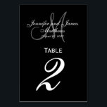 Black Grey Monogram Wedding Table Number Card<br><div class="desc">Black and White Wedding Table Number Cards with custom tray monogram. Design by Elke Clarke ©. Customise with your bride and groom names, newly weds last name, monogram initial and wedding date. Order one per table with each table number but still receive the bulk discount for total number ordered. Other...</div>