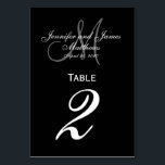 Black Grey Monogram Wedding Table Number Card<br><div class="desc">Black and White Wedding Table Number Cards with custom tray monogram. Design by Elke Clarke ©. Customise with your bride and groom names, newly weds last name, monogram initial and wedding date. Order one per table with each table number but still receive the bulk discount for total number ordered. Other...</div>