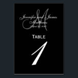 Black Grey Monogram Wedding Table Number Card<br><div class="desc">Black and White Wedding Table Number Cards with custom tray monogram. Design by Elke Clarke ©2008. Customise with your bride and groom names, newly weds last name, monogram initial and wedding date. Order one per table with each table number but still receive the bulk discount for total number ordered. Other...</div>