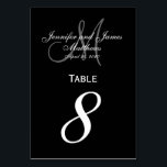 Black Grey Monogram Wedding Table Number Card<br><div class="desc">Black and White Wedding Table Number Cards with custom tray monogram. Design by Elke Clarke ©2008. Customise with your bride and groom names, newly weds last name, monogram initial and wedding date. Order one per table with each table number but still receive the bulk discount for total number ordered. Other...</div>