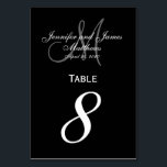 Black Grey Monogram Wedding Table Number Card<br><div class="desc">Black and White Wedding Table Number Cards with custom tray monogram. Design by Elke Clarke ©2008. Customise with your bride and groom names, newly weds last name, monogram initial and wedding date. Order one per table with each table number but still receive the bulk discount for total number ordered. Other...</div>