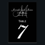 Black Grey Monogram Wedding Table Number Card<br><div class="desc">Black and White Wedding Table Number Cards with custom tray monogram. Design by Elke Clarke ©2008. Customise with your bride and groom names, newly weds last name, monogram initial and wedding date. Order one per table with each table number but still receive the bulk discount for total number ordered. Other...</div>