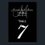 Black Grey Monogram Wedding Table Number Card<br><div class="desc">Black and White Wedding Table Number Cards with custom tray monogram. Design by Elke Clarke ©2008. Customise with your bride and groom names, newly weds last name, monogram initial and wedding date. Order one per table with each table number but still receive the bulk discount for total number ordered. Other...</div>