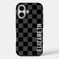 Black Grey Monotone Chequerboard