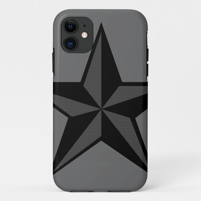 Black & Grey Nautical Star iPhone 5 Case (Back)