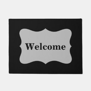 Black Grey or Grey Welcome Custom Doormat