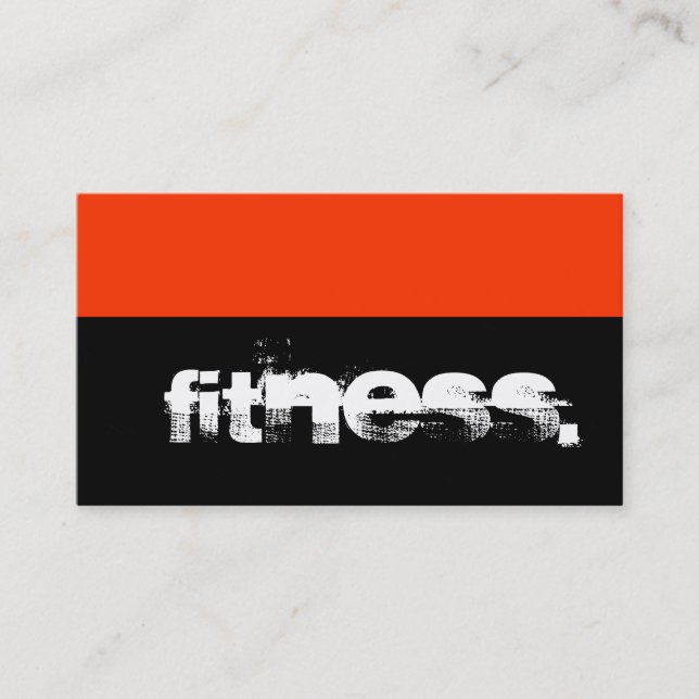 Black Grey Orange Personal Trainer Business Card (Front)