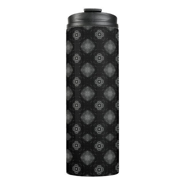 Black & Grey Pattern Thermal Tumbler (Front)