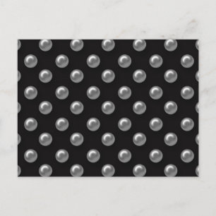 Black Grey Pearls Postcard