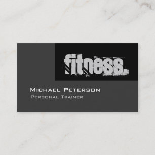Black Grey Personal Trainer Fitness Business Card