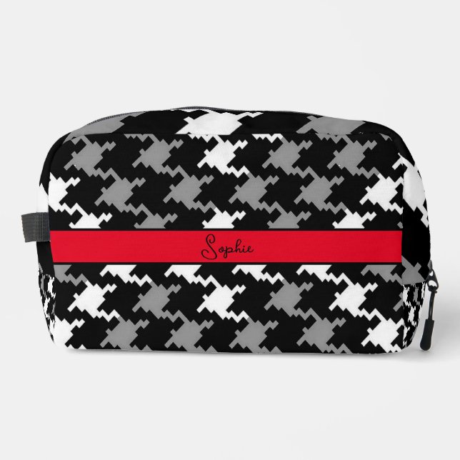 Black & Grey Personalise Toiletry Bag  (Front)