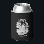 Black Grey Personalised 50th Any Birthday Party Can Cooler<br><div class="desc">Black Grey Personalised 50th Any Birthday Party Can cooler</div>