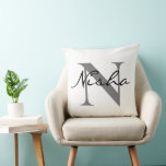 Black Grey Personalised Family Name Monogram Cushion<br><div class="desc">Black Grey Personalised Family Name Monogram Throw Pillow. Create Your Own Monogram Initial Name Pillow for self or as a gift for family or friends. Easily add the name of yourself or that of a loved one to make a memorable birthday, Housewarming or graduation gift for mum, grandma, sister, daughter,...</div>