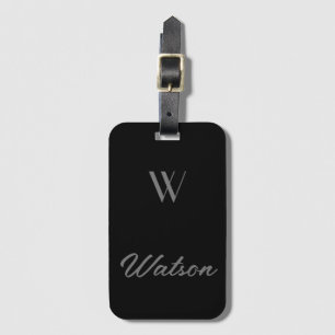 black&grey personalised luggage tag