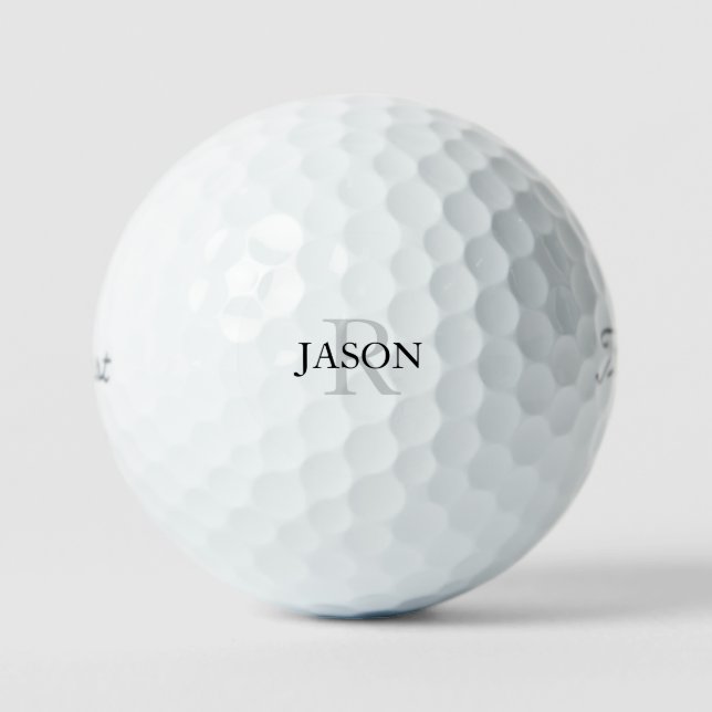Black & Grey Personalised Titleist Pro V1 Golf Balls (Front)