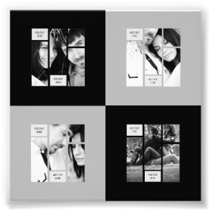 Black Grey PHOTO Template - Transfer To ANY Gift Print