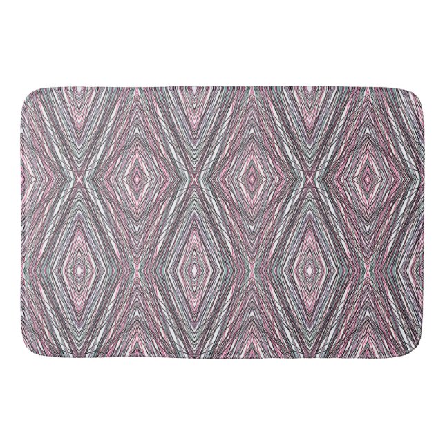 Black Grey Pink and White Bath Mat (Front)