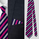 Black Grey Pink Stripes Abstract Pattern     Tie<br><div class="desc">Black Grey Pink Stripes Abstract Pattern neck tie.</div>