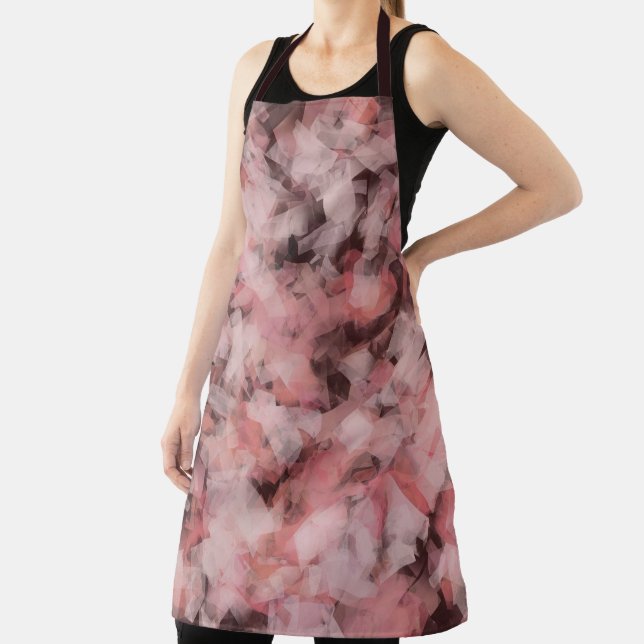 Black Grey Pink White Modern Geometric Abstract Apron (Insitu)
