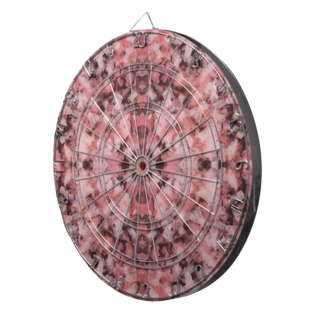 Black Grey Pink White Modern Geometric Abstract Dartboard (Front Right)