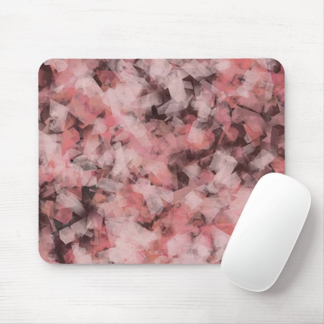 Black Grey Pink White Modern Geometric Abstract Mouse Pad (With Mouse)