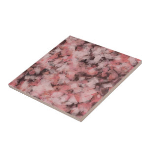 Black Grey Pink White Modern Geometric Abstract  Tile