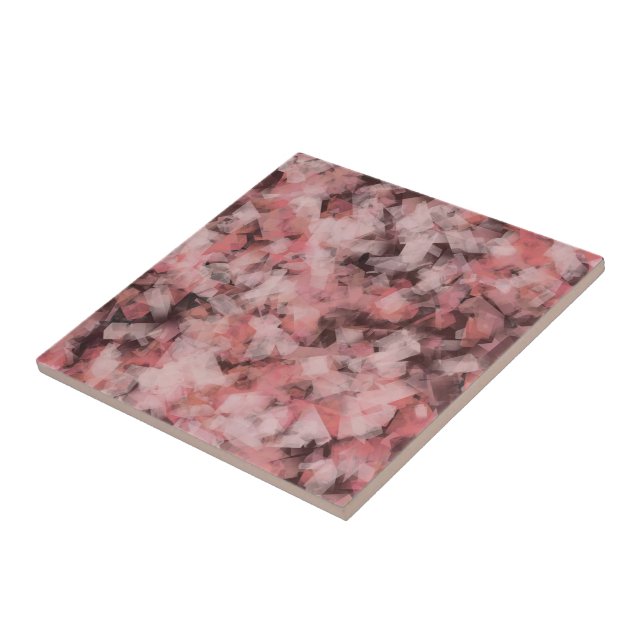 Black Grey Pink White Modern Geometric Abstract  Tile (Side)