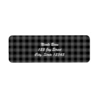 Black & Grey Plaid Chequered Address Labels