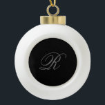 Black Grey Plain Minimalist Add Initial Monogram Ceramic Ball Christmas Ornament<br><div class="desc">Those who see it will say what a simple design and will not be able to take their eyes off this. It is a very elegant, very aesthetic and very simple perfect design. With such simplicity, you will immediately reflect what a fine personality you have and the sensitivity in your...</div>