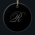 Black Grey Plain Minimalist Add Initial Monogram Ceramic Tree Decoration<br><div class="desc">Those who see it will say what a simple design and will not be able to take their eyes off this. It is a very elegant, very aesthetic and very simple perfect design. With such simplicity, you will immediately reflect what a fine personality you have and the sensitivity in your...</div>