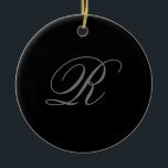 Black Grey Plain Minimalist Add Initial Monogram Ceramic Tree Decoration<br><div class="desc">Those who see it will say what a simple design and will not be able to take their eyes off this. It is a very elegant, very aesthetic and very simple perfect design. With such simplicity, you will immediately reflect what a fine personality you have and the sensitivity in your...</div>