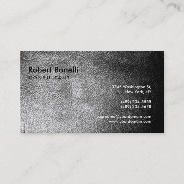 Black Grey Plain Modern Consultant Business Card (Front)