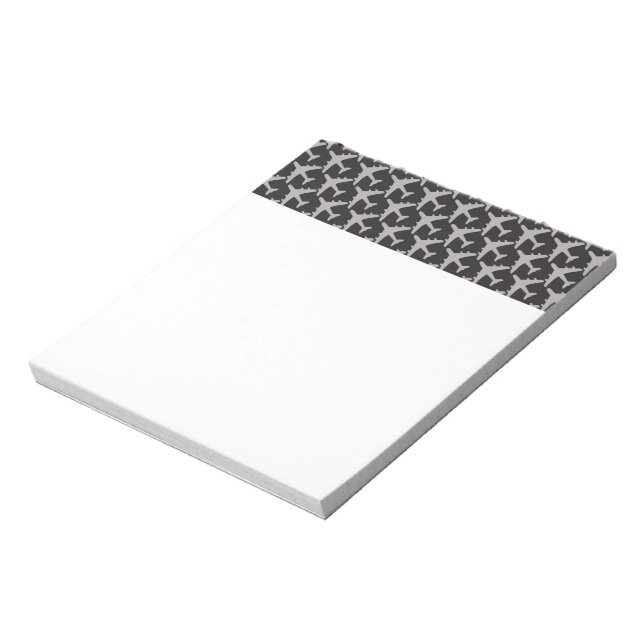 Black Grey Plane Aeroplanes Pilot Plane Aviation Notepad (Rotated)