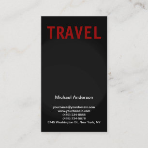 Black Grey Red Travel Agent Business Card