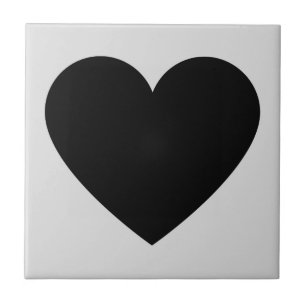 Black Grey Retro Heart Y2K Pattern Tile